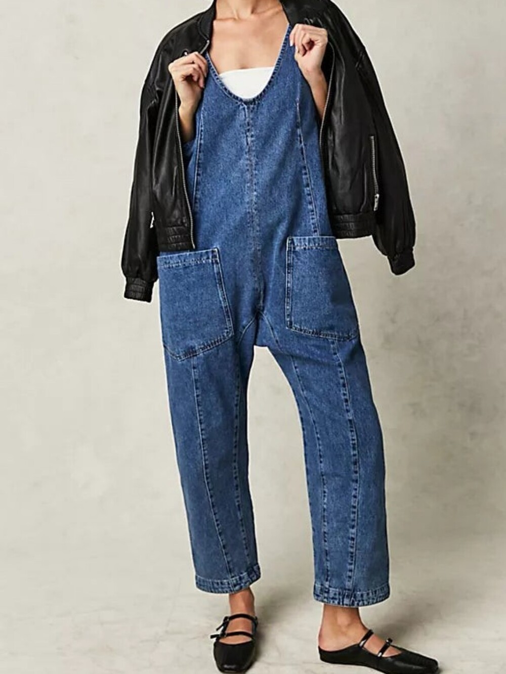 We The Free High Roller Jumpsuit By Free People in Sapphire Blue Size L